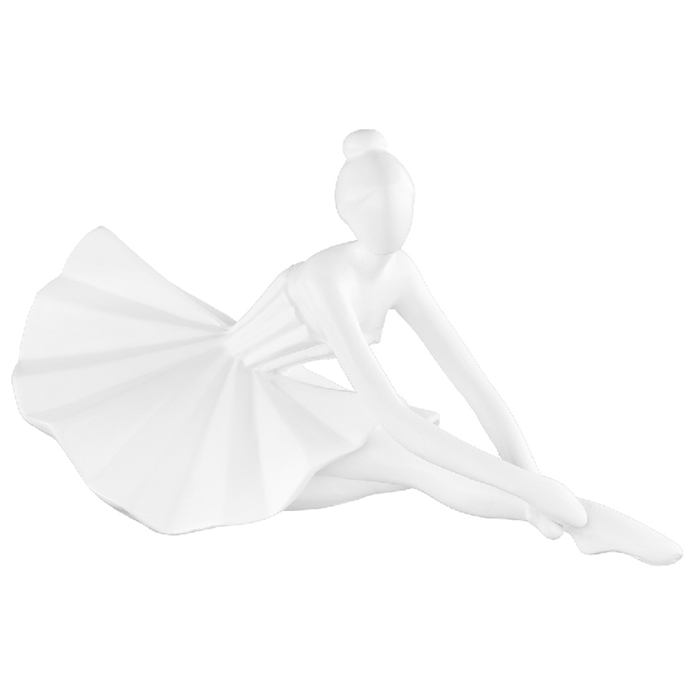 Bellano Synthetic Resin Ballerina Sculpture In Matt White