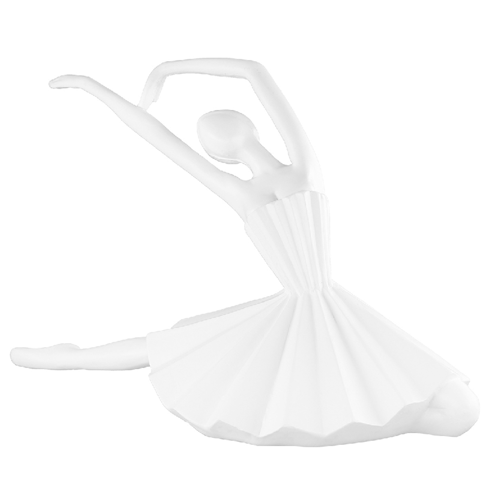 Bellano Synthetic Resin Ballerina Sculpture In Matt White