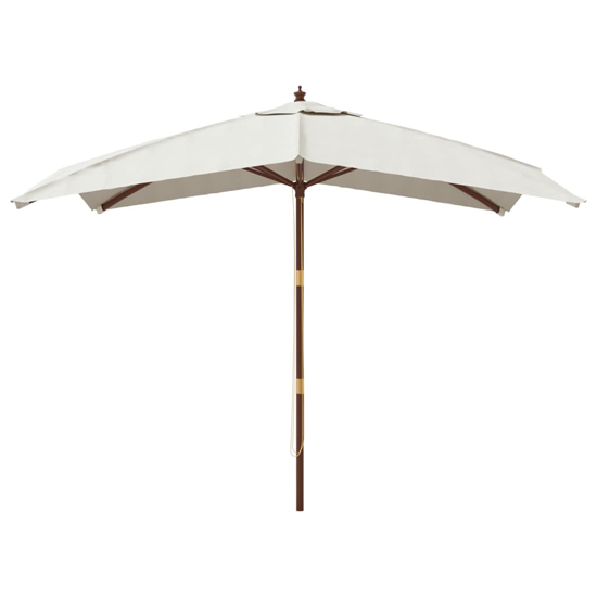 Belle Fabric Garden Parasol In Sand With Wooden Pole