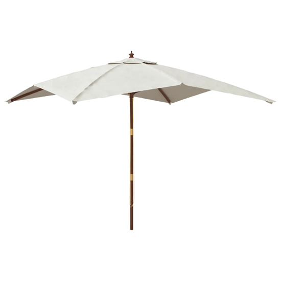 Belle Fabric Garden Parasol In Sand With Wooden Pole