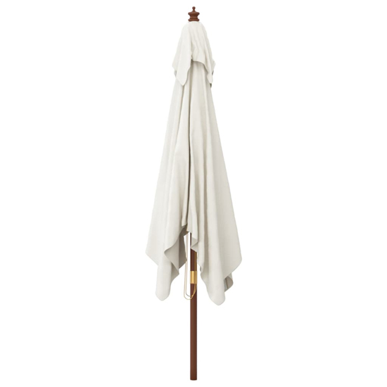 Belle Fabric Garden Parasol In Sand With Wooden Pole
