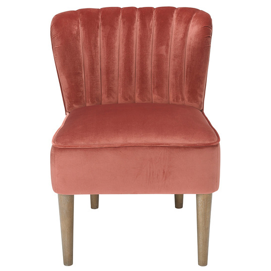 Belle Velvet Lounge Chair With Wooden Legs In Pink_2