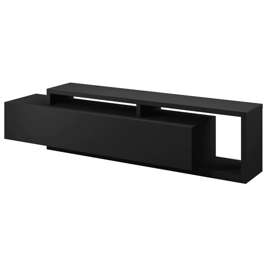 Belle Wooden TV Stand With 1 Drawer In Matt Black Furniture in Fashion
