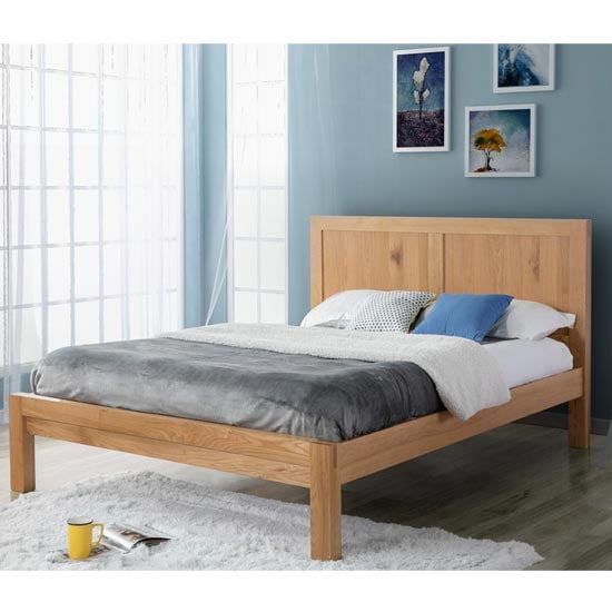 Photo of Believe wooden king bed in oak