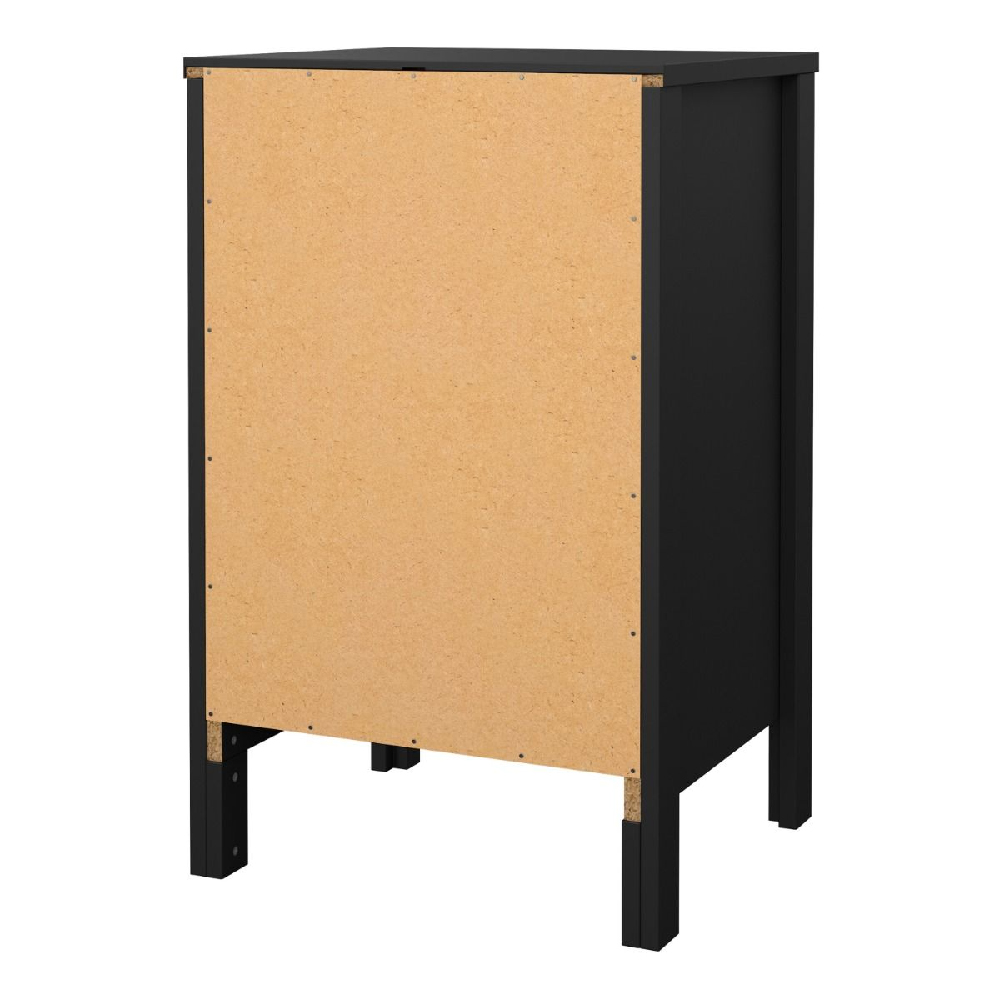 Bellevue Wooden Bedside Cabinet With 3 Drawers In Matt Black