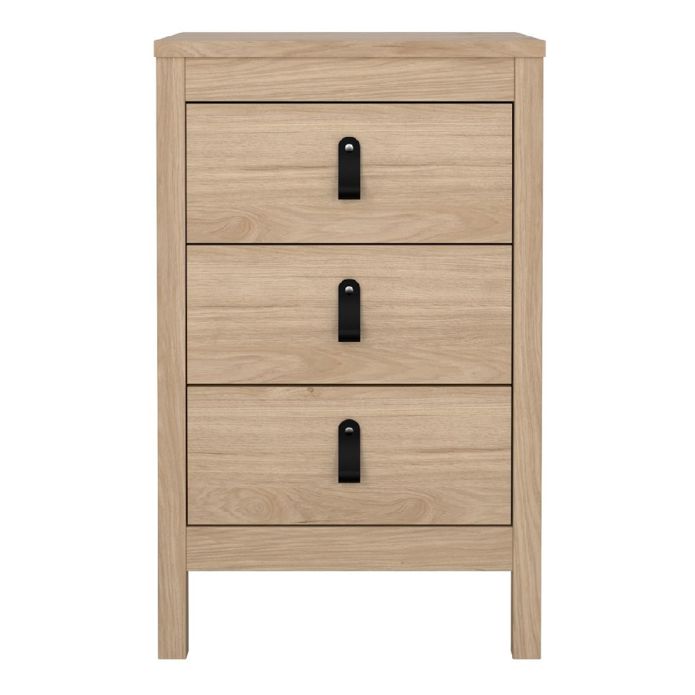 Bellevue Wooden Bedside Cabinet With 3 Drawers In Oak