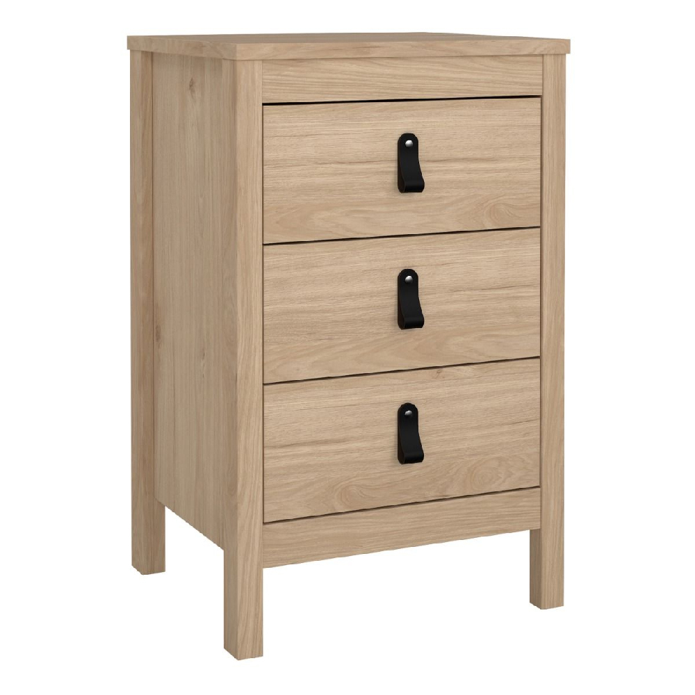Bellevue Wooden Bedside Cabinet With 3 Drawers In Oak