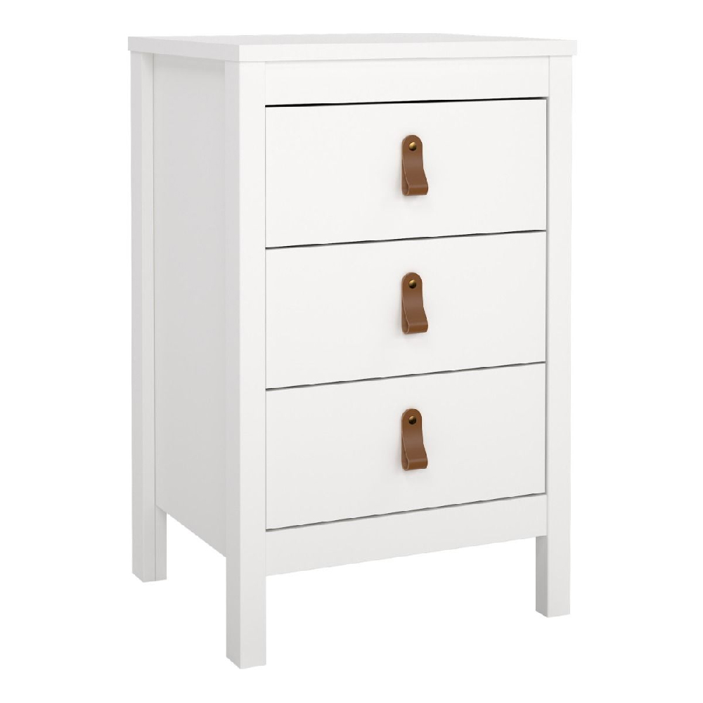 Bellevue Wooden Bedside Cabinet With 3 Drawers In White