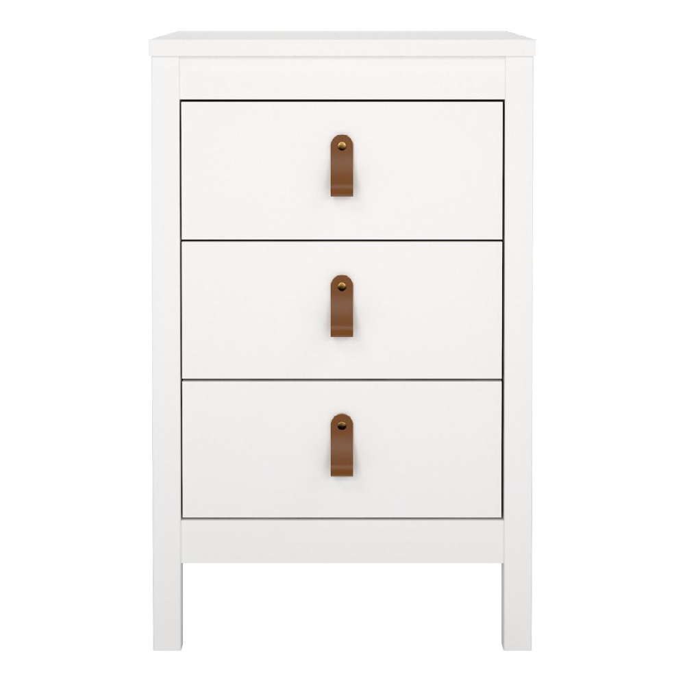 Bellevue Wooden Bedside Cabinet With 3 Drawers In White