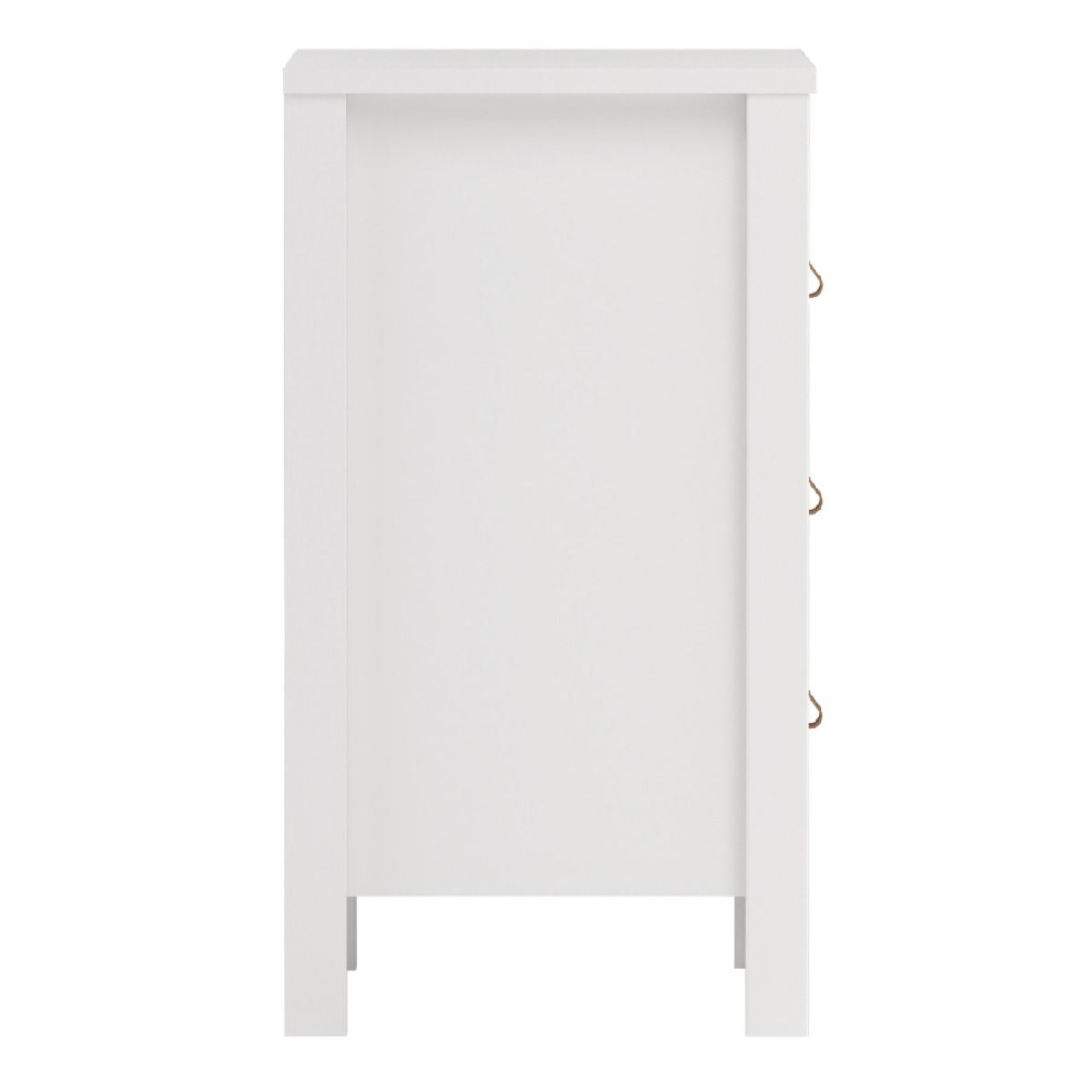 Bellevue Wooden Bedside Cabinet With 3 Drawers In White