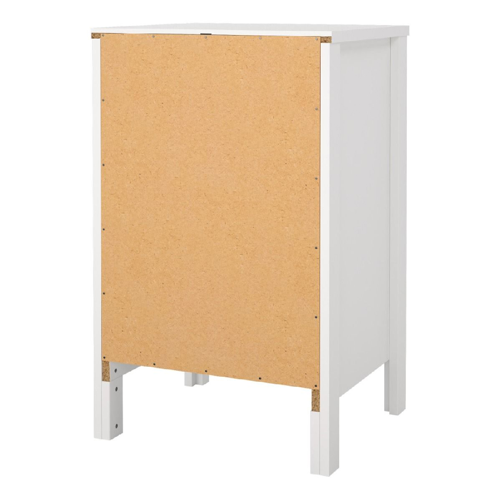 Bellevue Wooden Bedside Cabinet With 3 Drawers In White