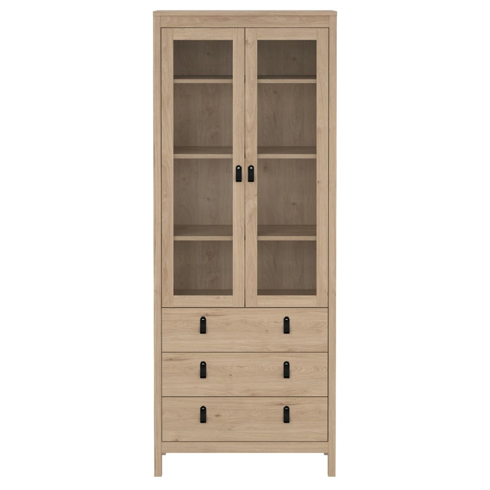 Bellevue Wooden Display Cabinet With 2 Doors In Oak