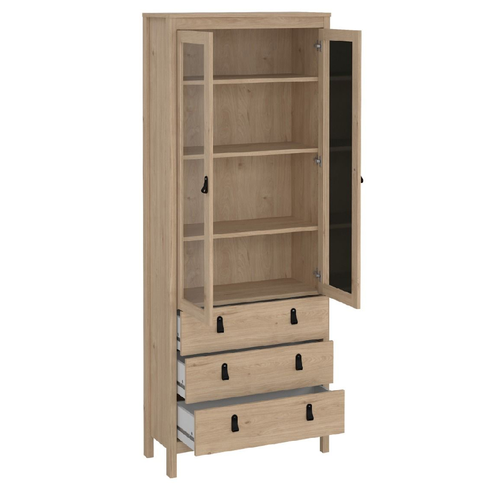 Bellevue Wooden Display Cabinet With 2 Doors In Oak