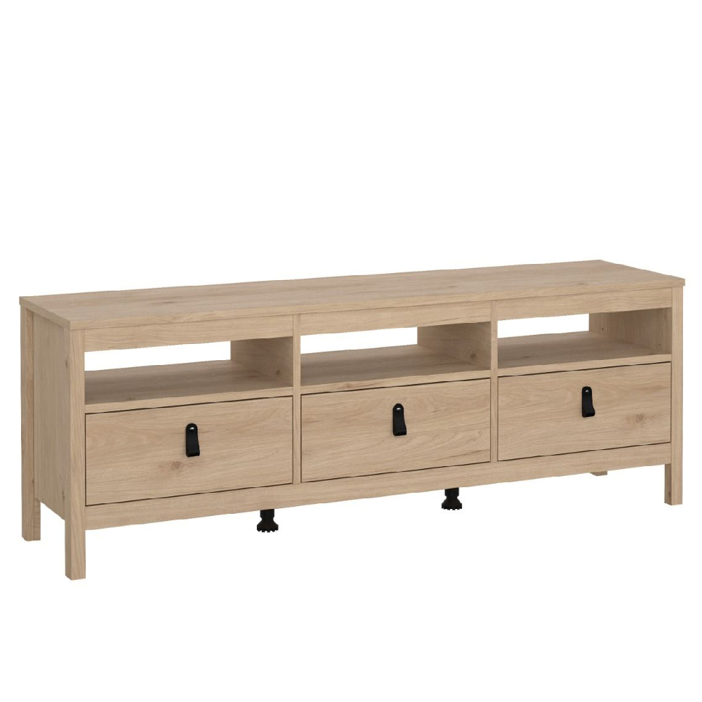 Bellevue Wooden TV Stand With 3 Drawers In Oak