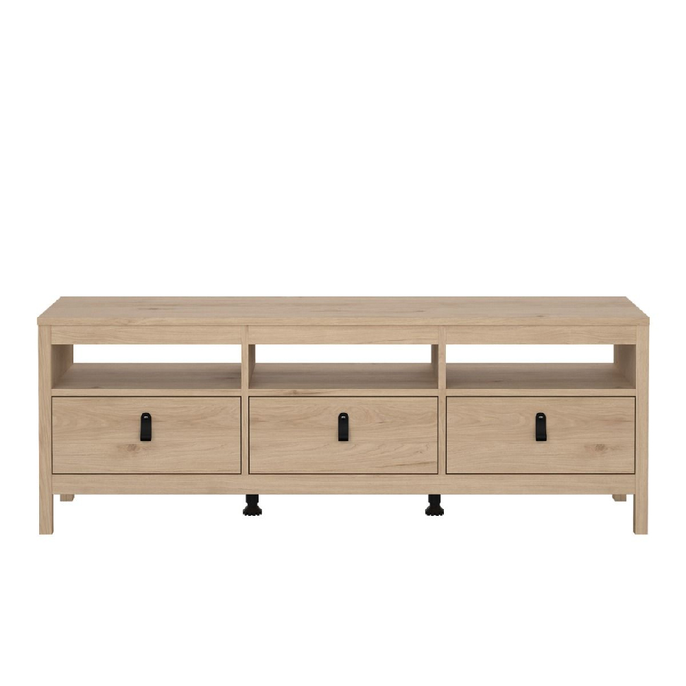 Bellevue Wooden TV Stand With 3 Drawers In Oak