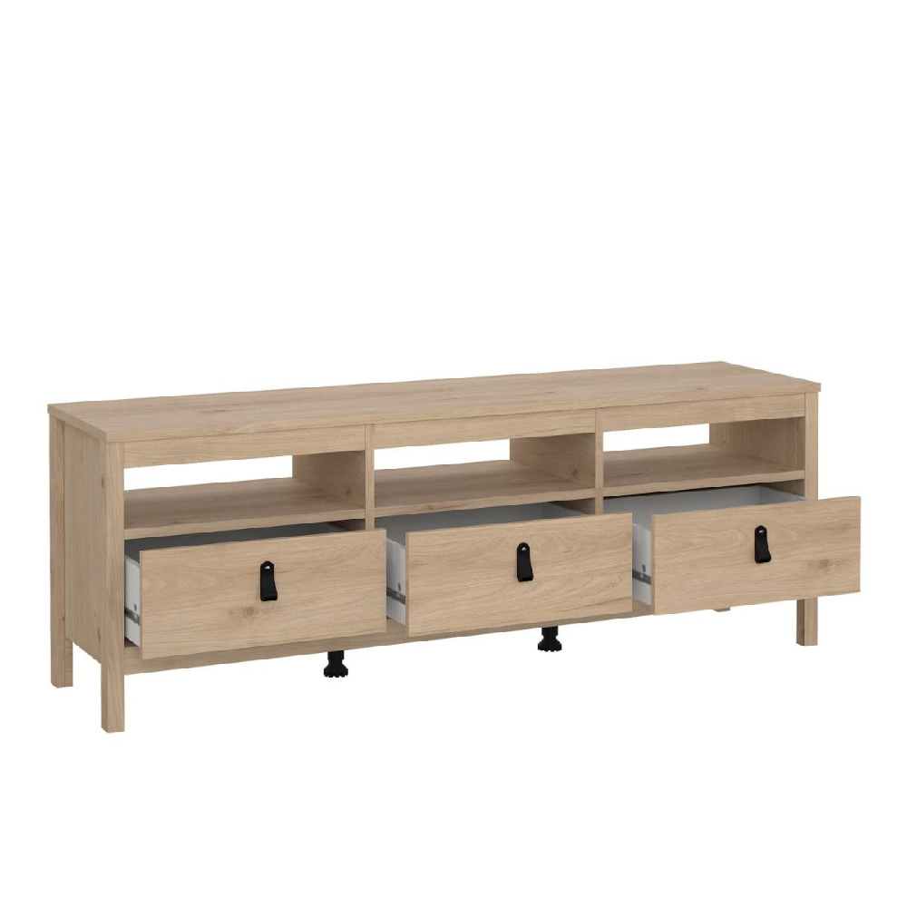 Bellevue Wooden TV Stand With 3 Drawers In Oak