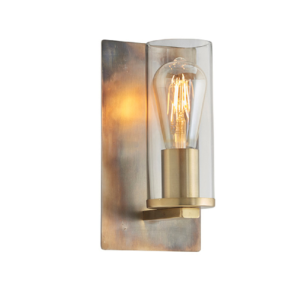 Bellflower Clear Glass Shade Wall Light In Bronze