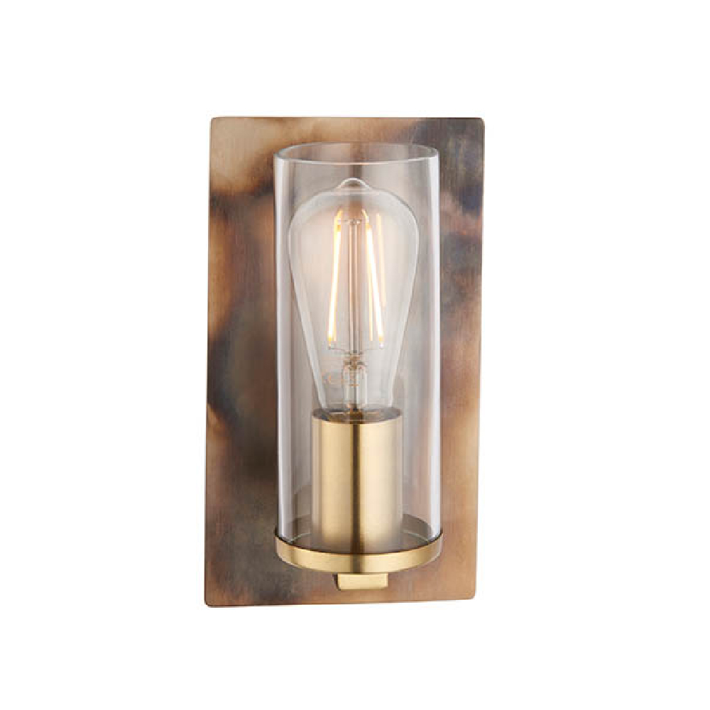Bellflower Clear Glass Shade Wall Light In Bronze