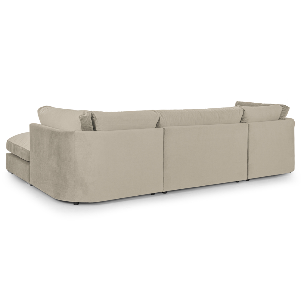 Bellingham Velvet U Shaped Corner Sofa In Beige