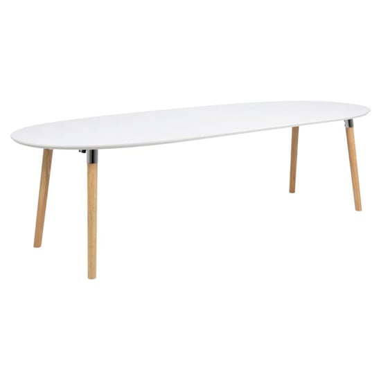 Read more about Bellini wooden extending dining table with oak legs in white