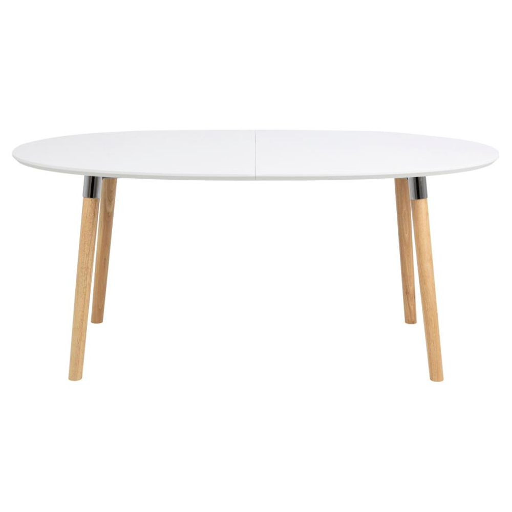 Bellini Wooden Extending Dining Table With Oak Legs In White