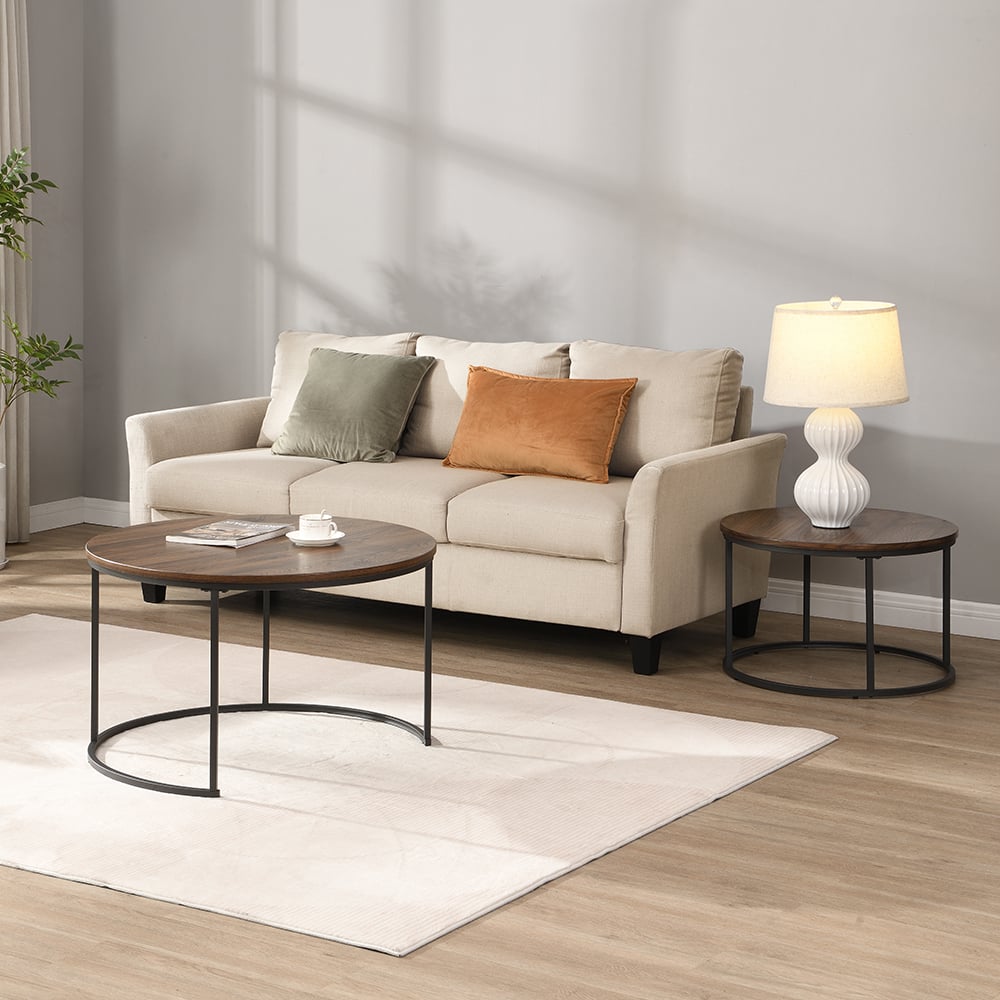 Bellini Wooden Nesting Coffee Tables In Walnut