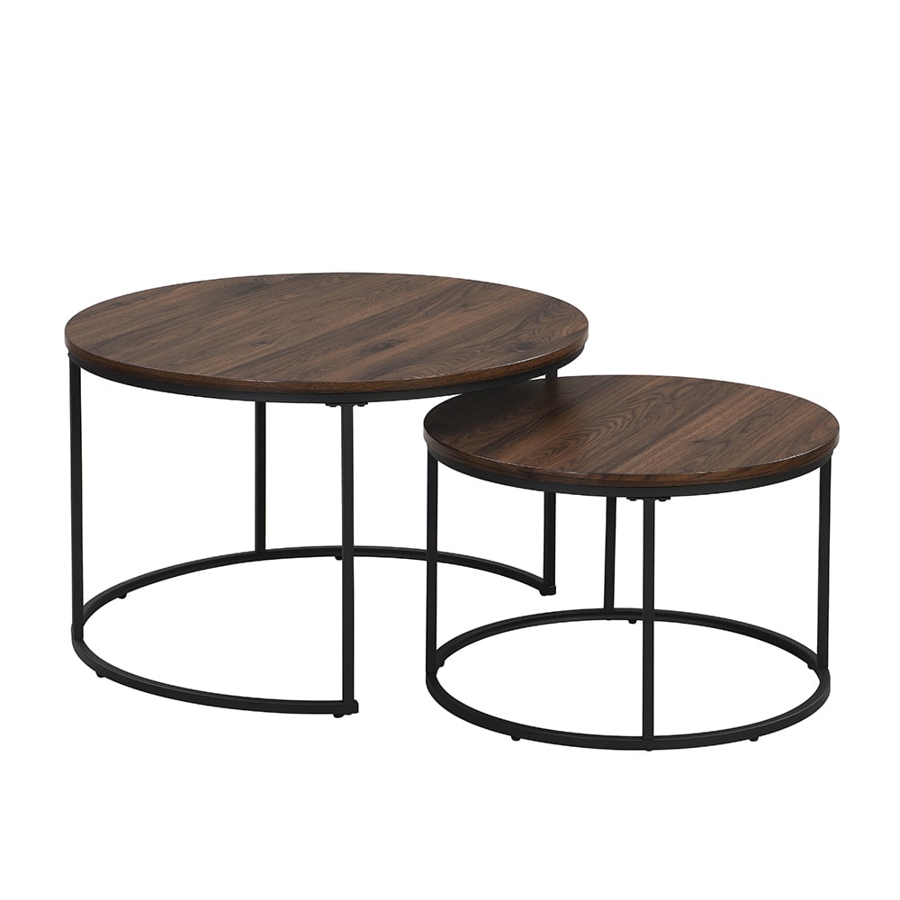 Bellini Wooden Nesting Coffee Tables In Walnut
