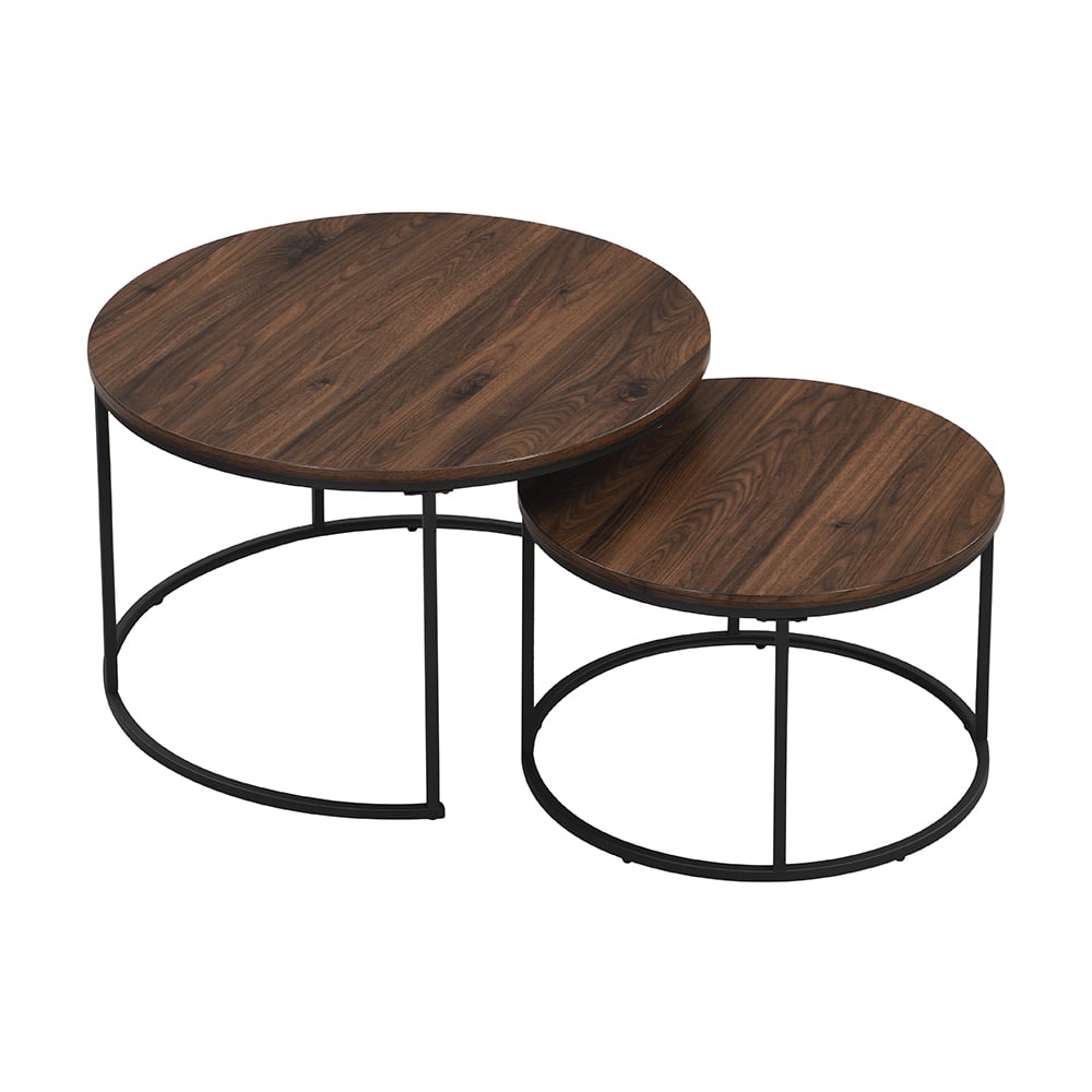 Bellini Wooden Nesting Coffee Tables In Walnut