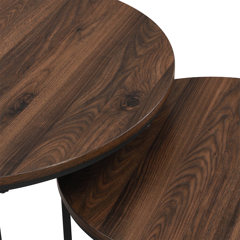 Bellini Wooden Nesting Coffee Tables In Walnut