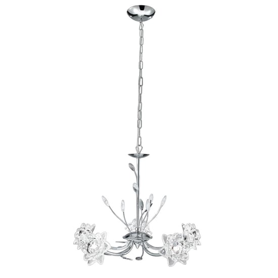 Bellis 5 Lights Clear Glass Ceiling Pendant Light In Chrome