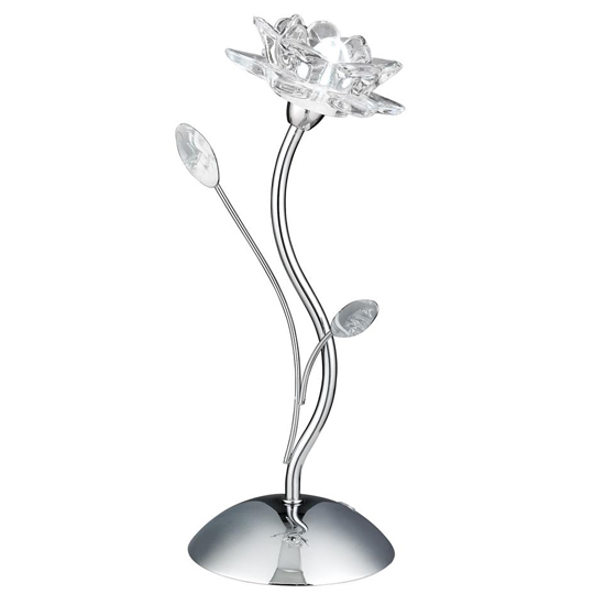 Bellis Clear Glass Table Lamp In Chrome Furniture in Fashion