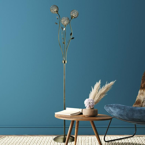 Bellis II 3 Lights Clear Glass Floor Lamp In Brass_2