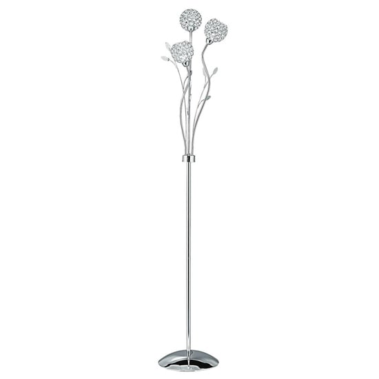 Photo of Bellis ii 3 lights clear glass floor lamp in chrome