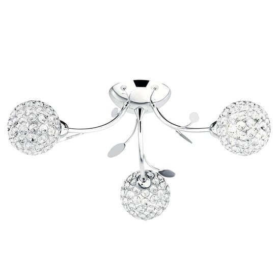Read more about Bellis ii 3 lights clear glass flush ceiling light in chrome