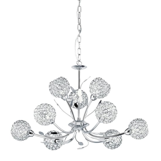 Read more about Bellis ii 9 lights clear glass ceiling pendant light in chrome
