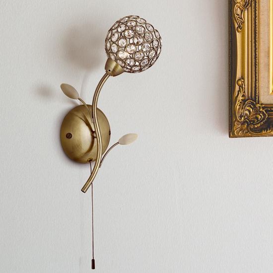 Read more about Bellis ii clear glass wall light in brass
