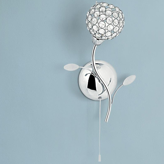 Bellis II Clear Glass Wall Light In Chrome Furniture in Fashion