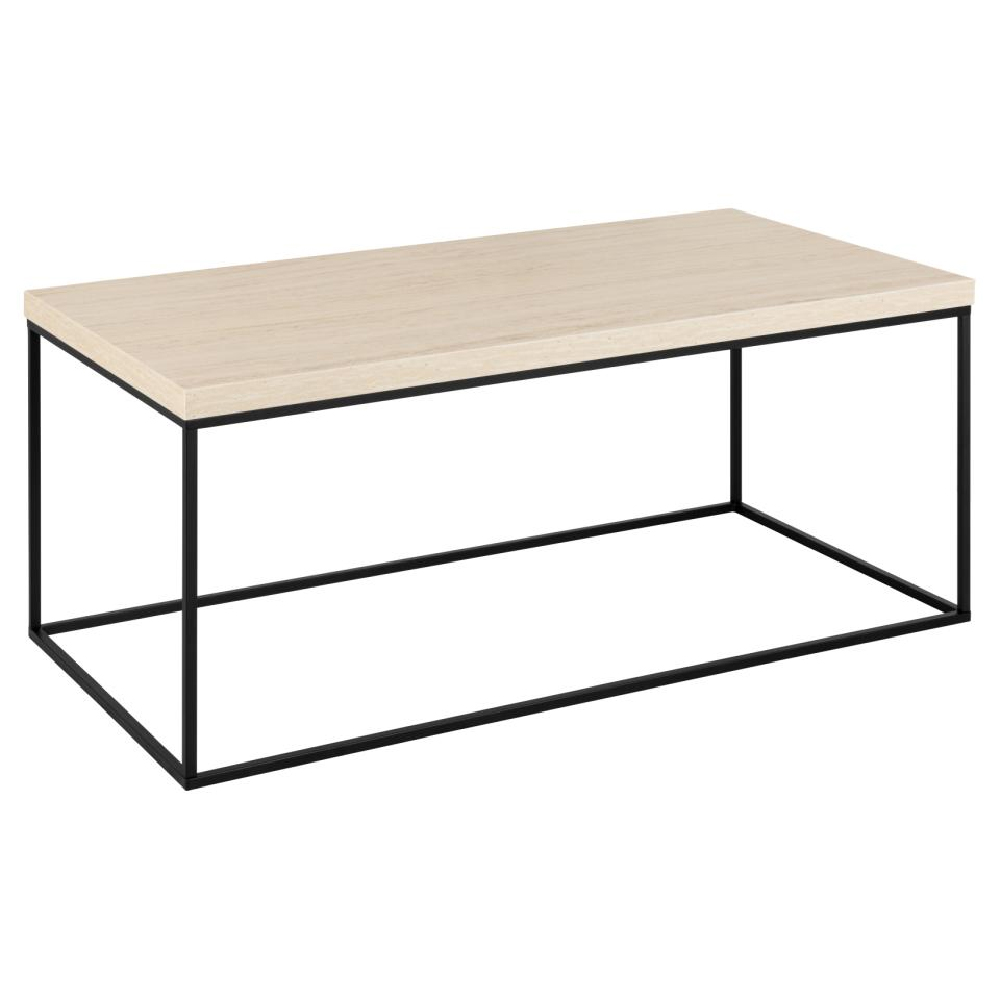 Bellmore Wooden Rectangular Coffee Table In Travertine