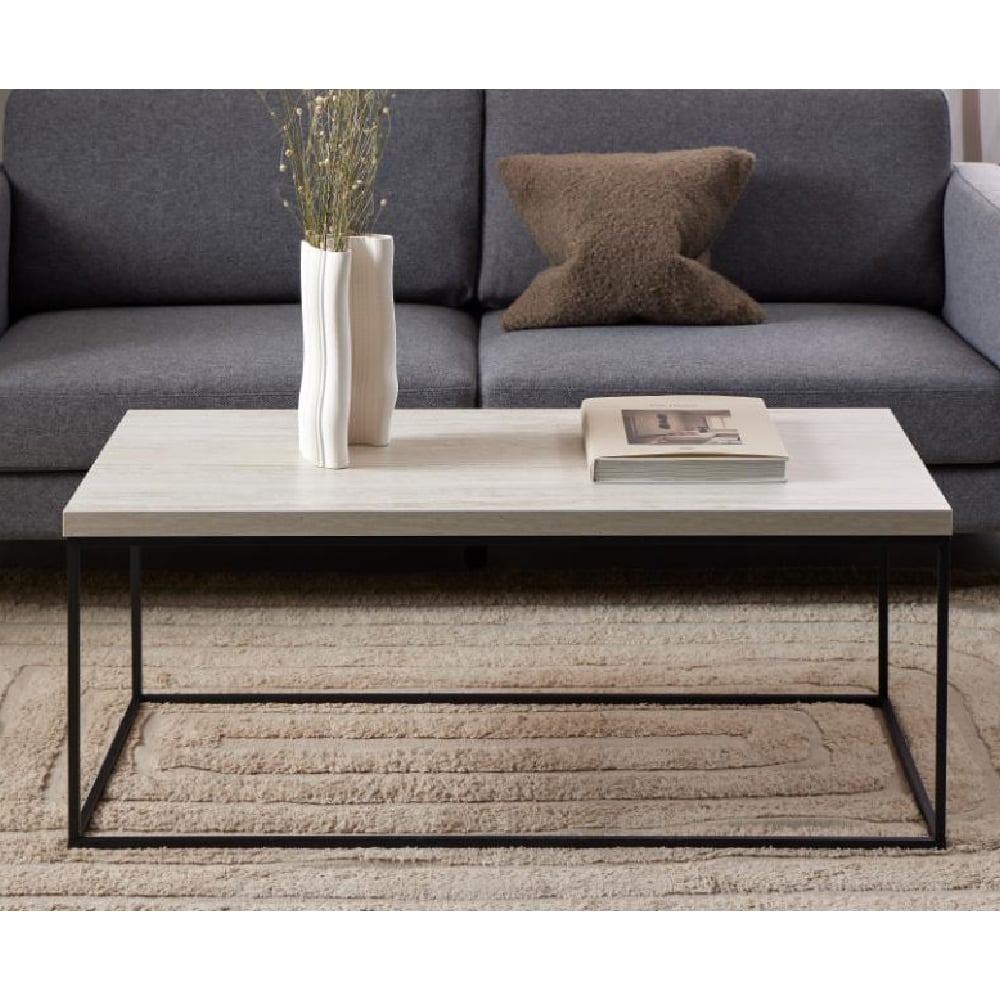 Product photograph of Bellmore Wooden Rectangular Coffee Table In Travertine from Furniture in Fashion