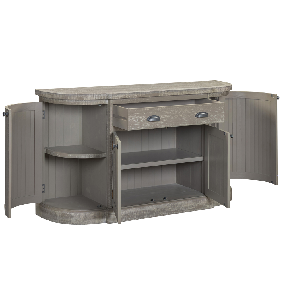 Bellmore Wooden Sideboard With 4 Doors 1 Drawer in Bordeaux