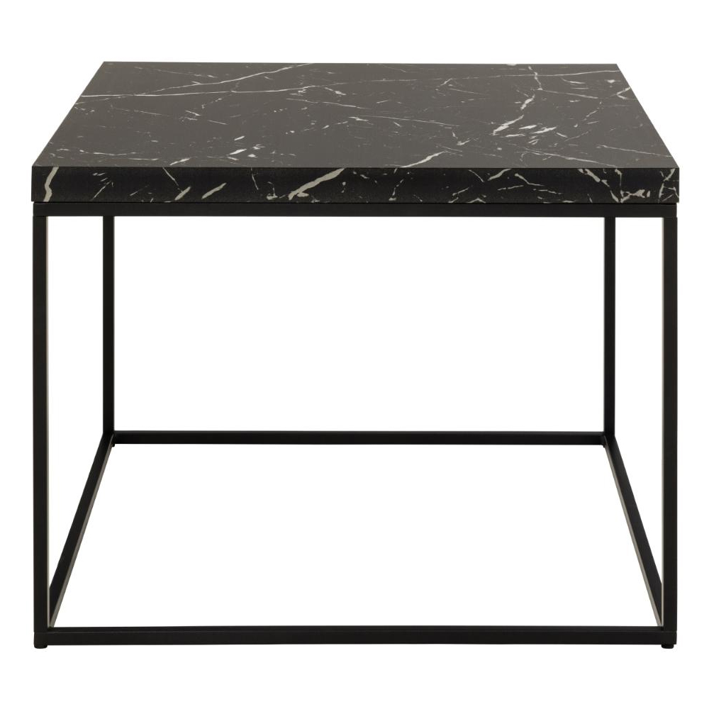 Bellmore Wooden Square Coffee Table In Black Marble Effect