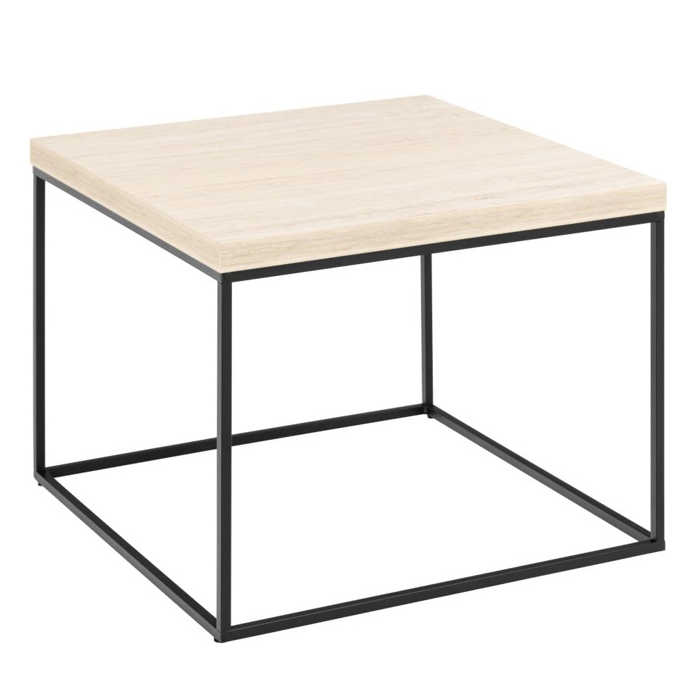 Bellmore Wooden Square Coffee Table In Travertine