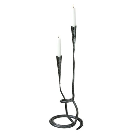 Read more about Bellona iron 2 flame candleholder in antique black
