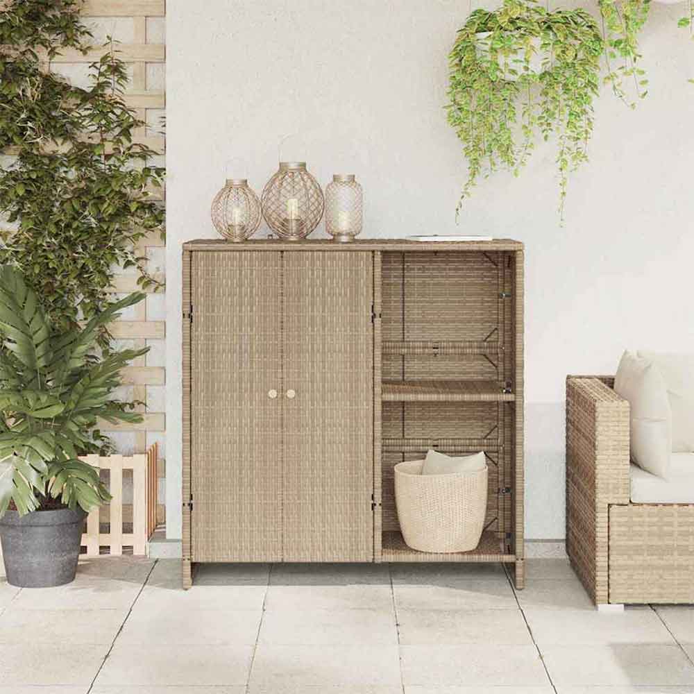 Bellport Rattan Storage Cabinet With 2 Doors In Beige
