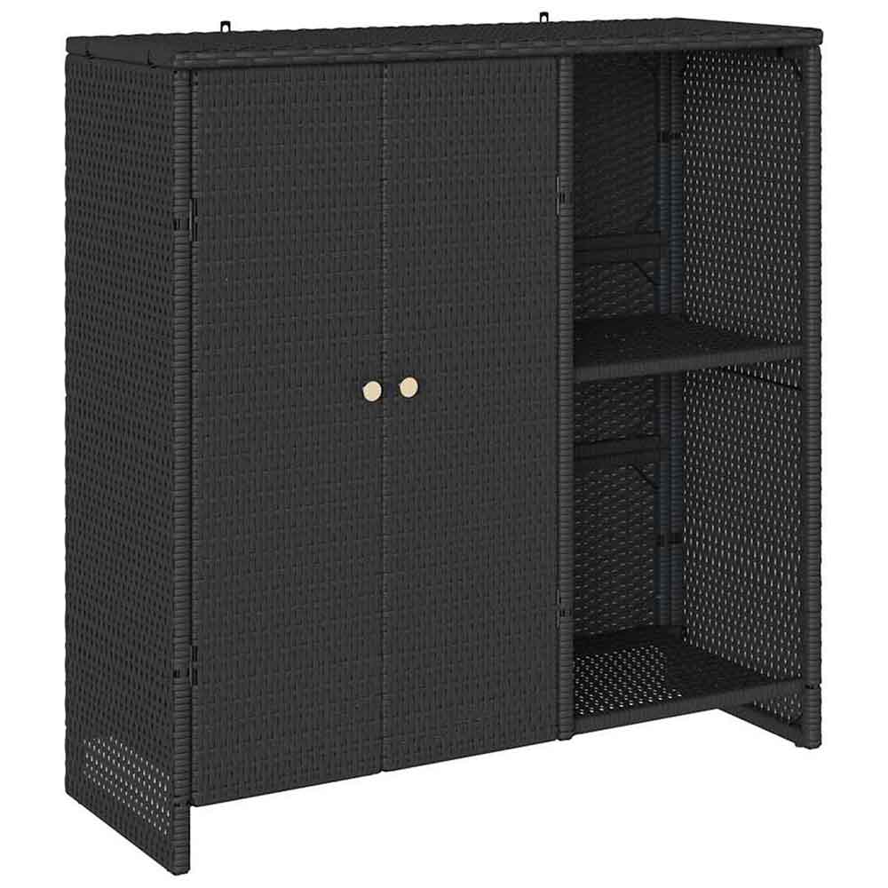Bellport Rattan Storage Cabinet With 2 Doors In Black
