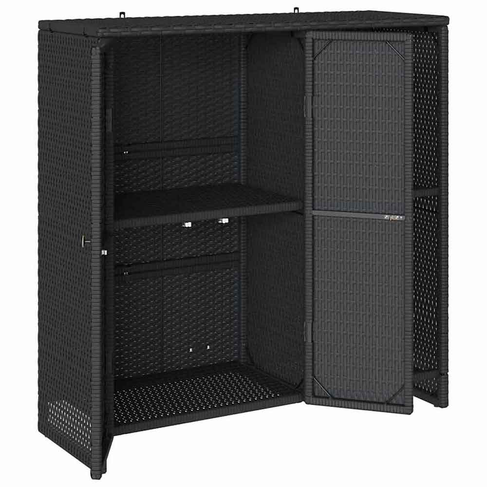 Bellport Rattan Storage Cabinet With 2 Doors In Black