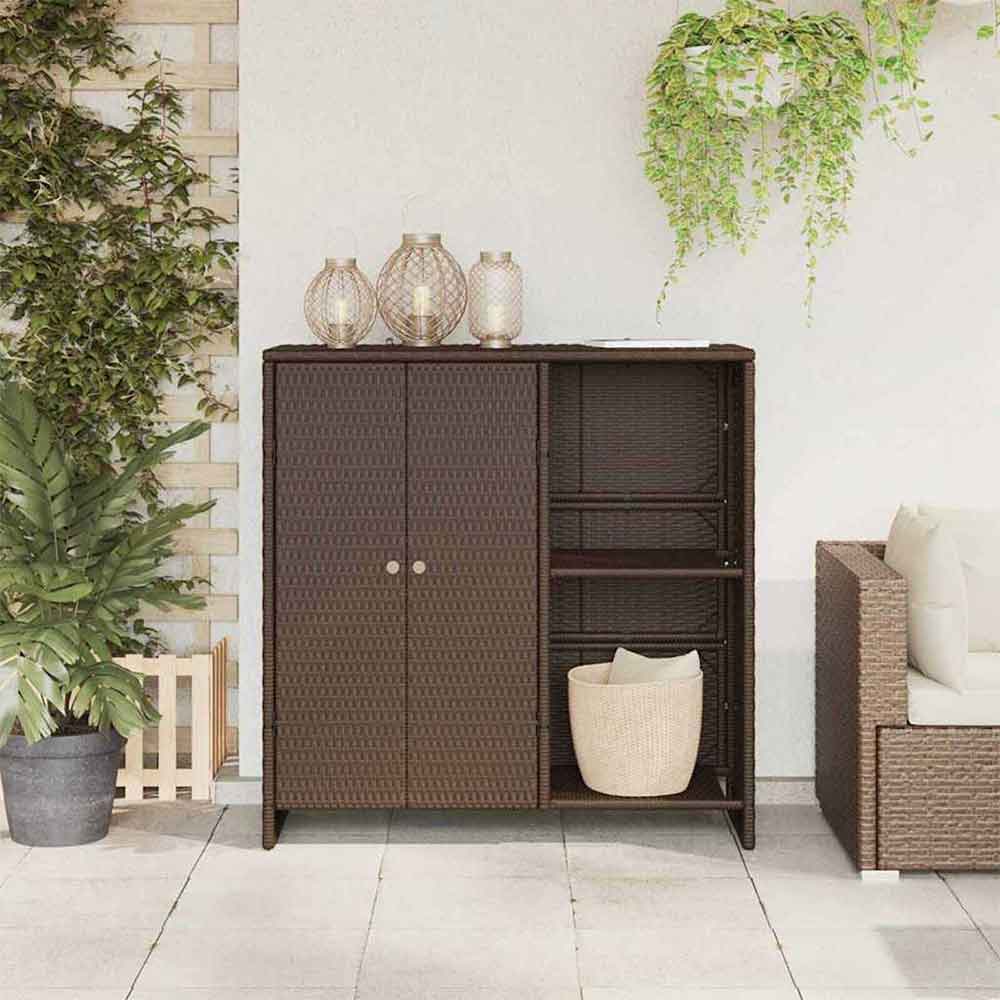 Bellport Rattan Storage Cabinet With 2 Doors In Brown