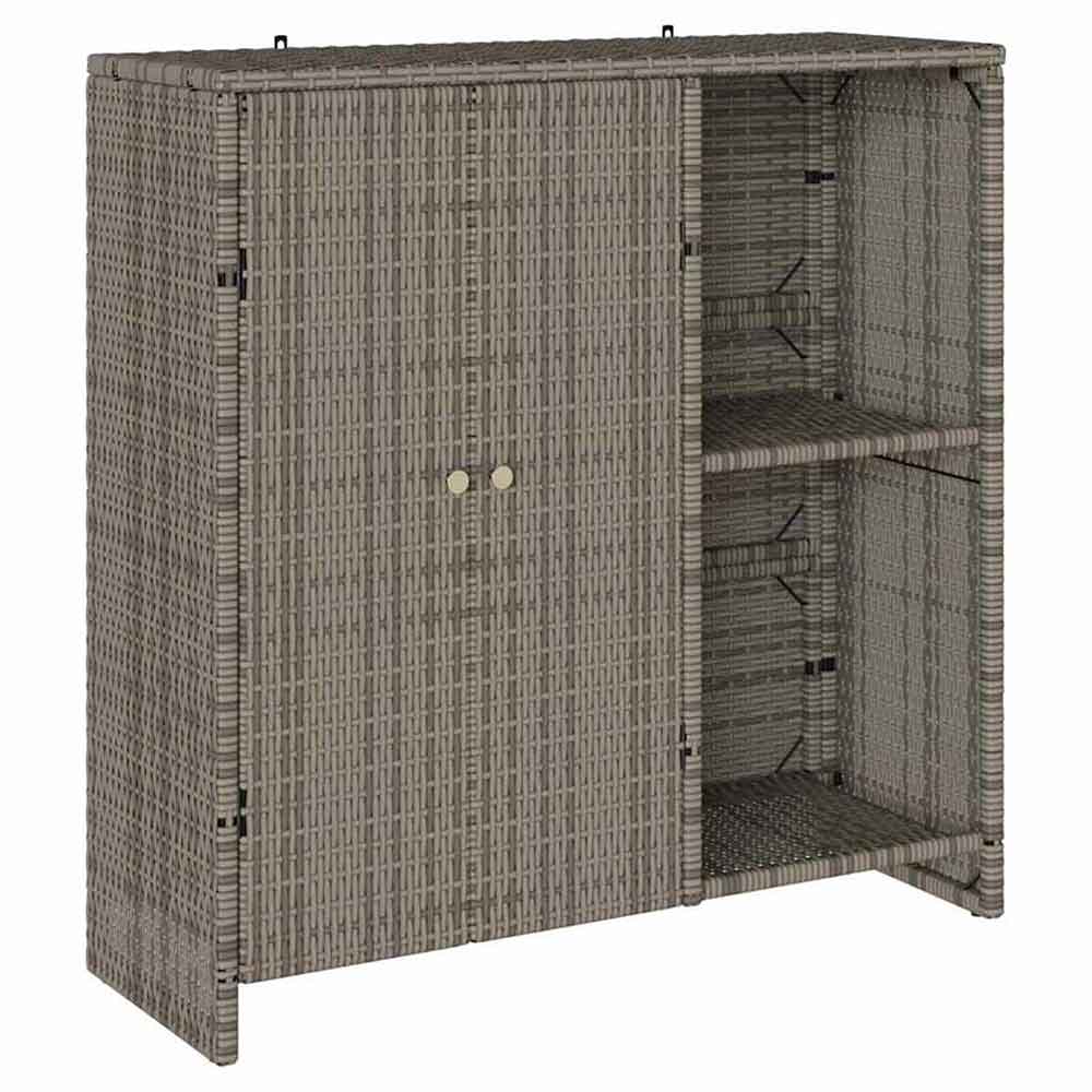 Bellport Rattan Storage Cabinet With 2 Doors In Grey