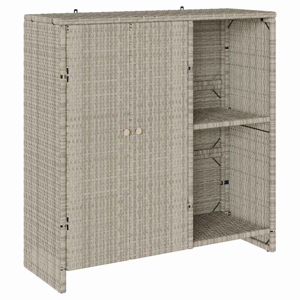 Bellport Rattan Storage Cabinet With 2 Doors In Light Grey