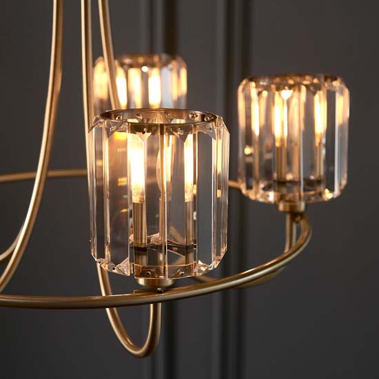 Belluno 5 Lights Semi Flush Ceiling Light In Antique Brass